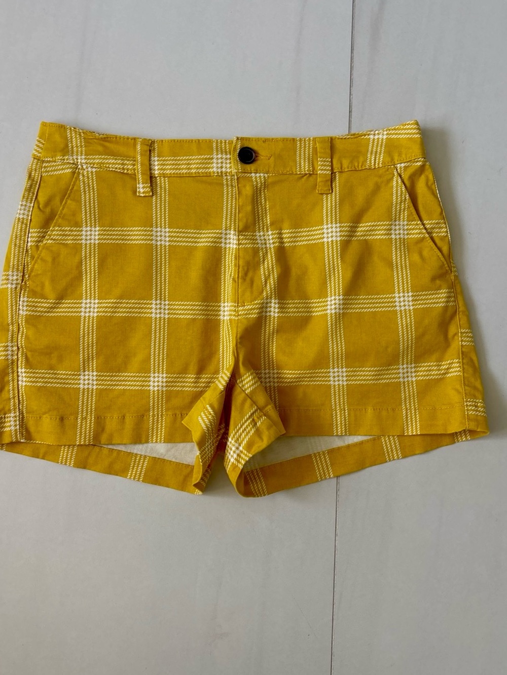 a new day Yellow Plaid High-Rise Bermuda Shorts